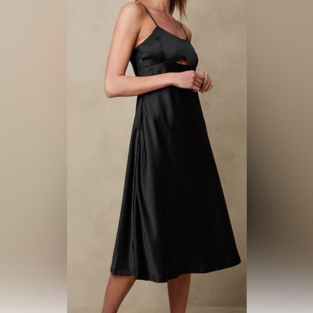 Banana Republic Silk Cutout Midi Slip Dress NWT